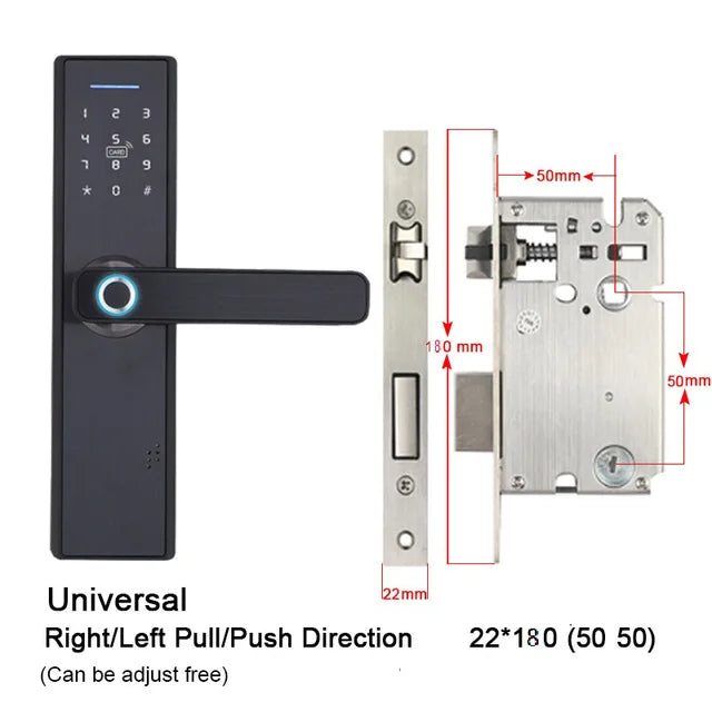 Custom Home Electronic Electric Tuya APP Wifi Smart Lock,Digital Biometric Fingerprint Door Lock  password IC Manufacturer