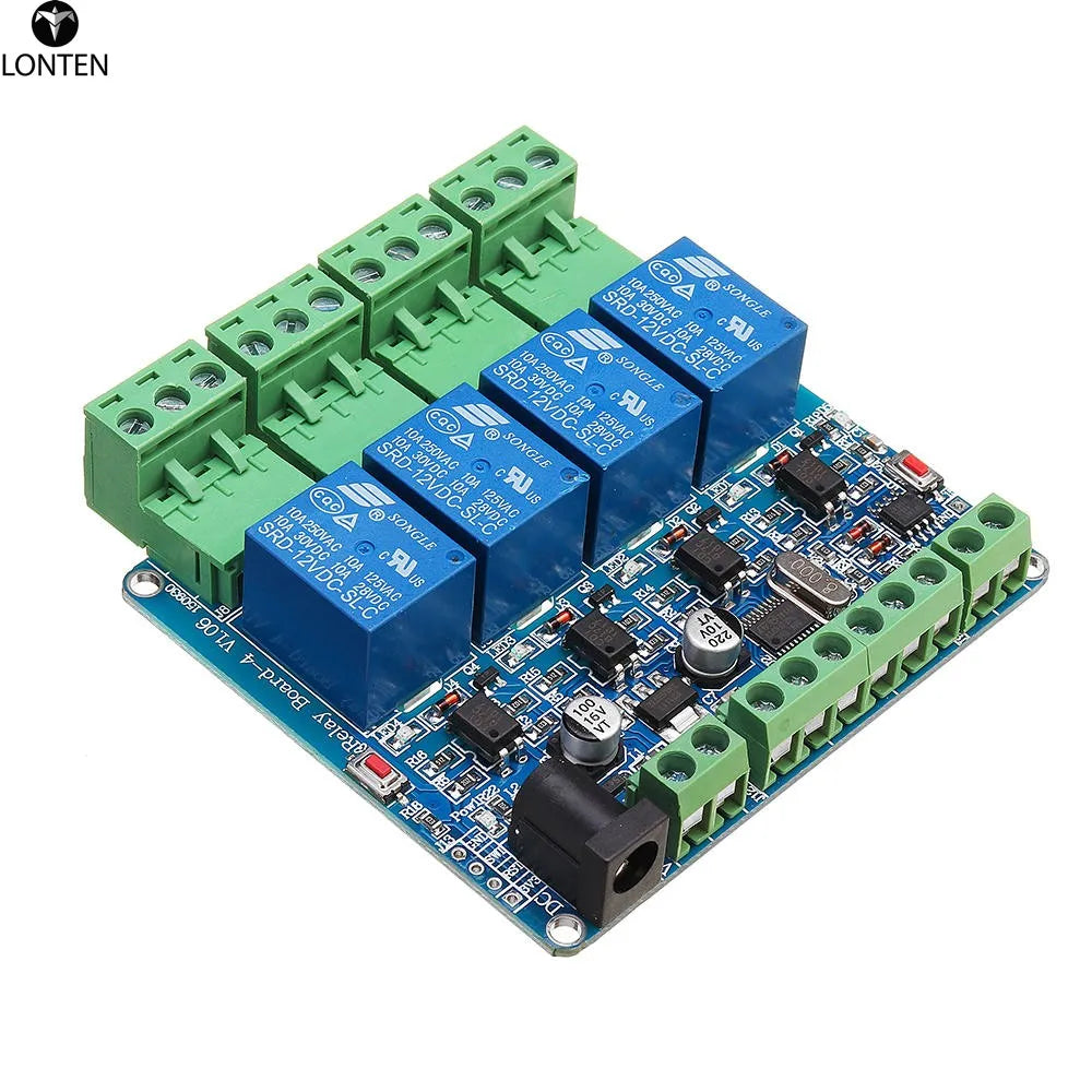 Custom Lonten Modbus RTU 4 Channel Relay Module 4CH Input Optocoupler Isolation RS485 MCU For arduinos Manufacturer