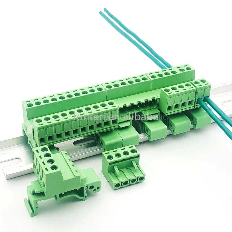 Custom 1Set 2EDG-UKR-5.08mm Plug-in Wiring Terminal 35mm Guide Rail Mounting Screw Terminal Block Pitch 5.08mm 2P-12P Manufacturer