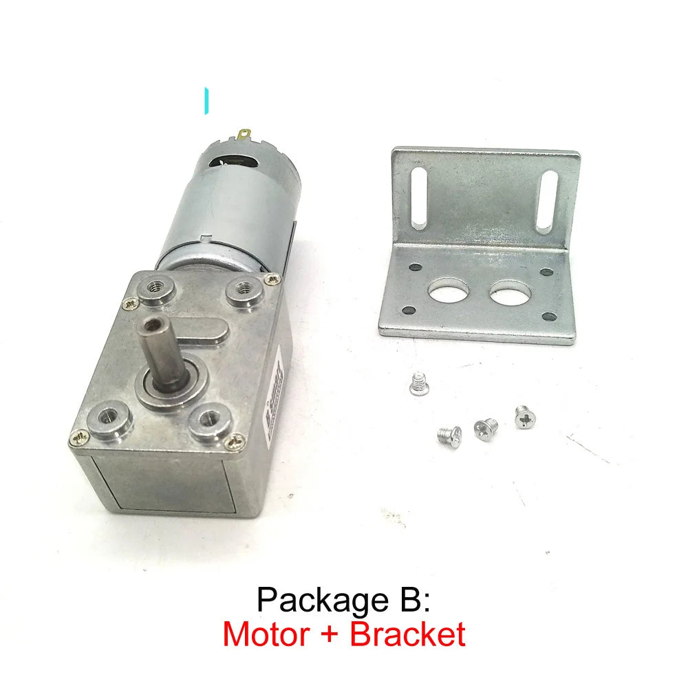 Custom 12V Worm Gear Motor DC Mini Reducer Motor Worm Reduction Gearbox Engine Self-Locking Geared Motor  JGY-395 Manufacturer
