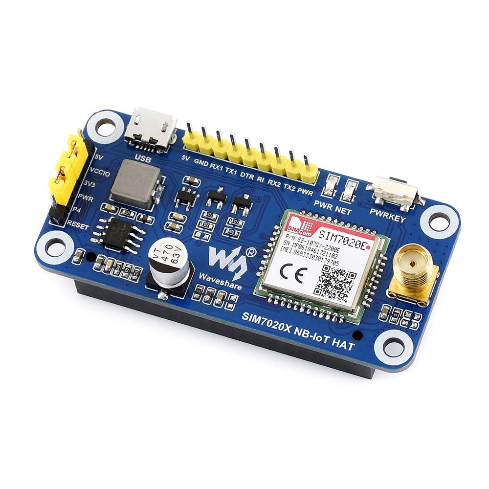 Waveshare NB-IoT HAT for Raspberry Pi Based on SIM7020E B1/B3/B5/B8/B20/B28 Bands supports LWM2M/COAP/MQTT, etc. Custom PCB customize