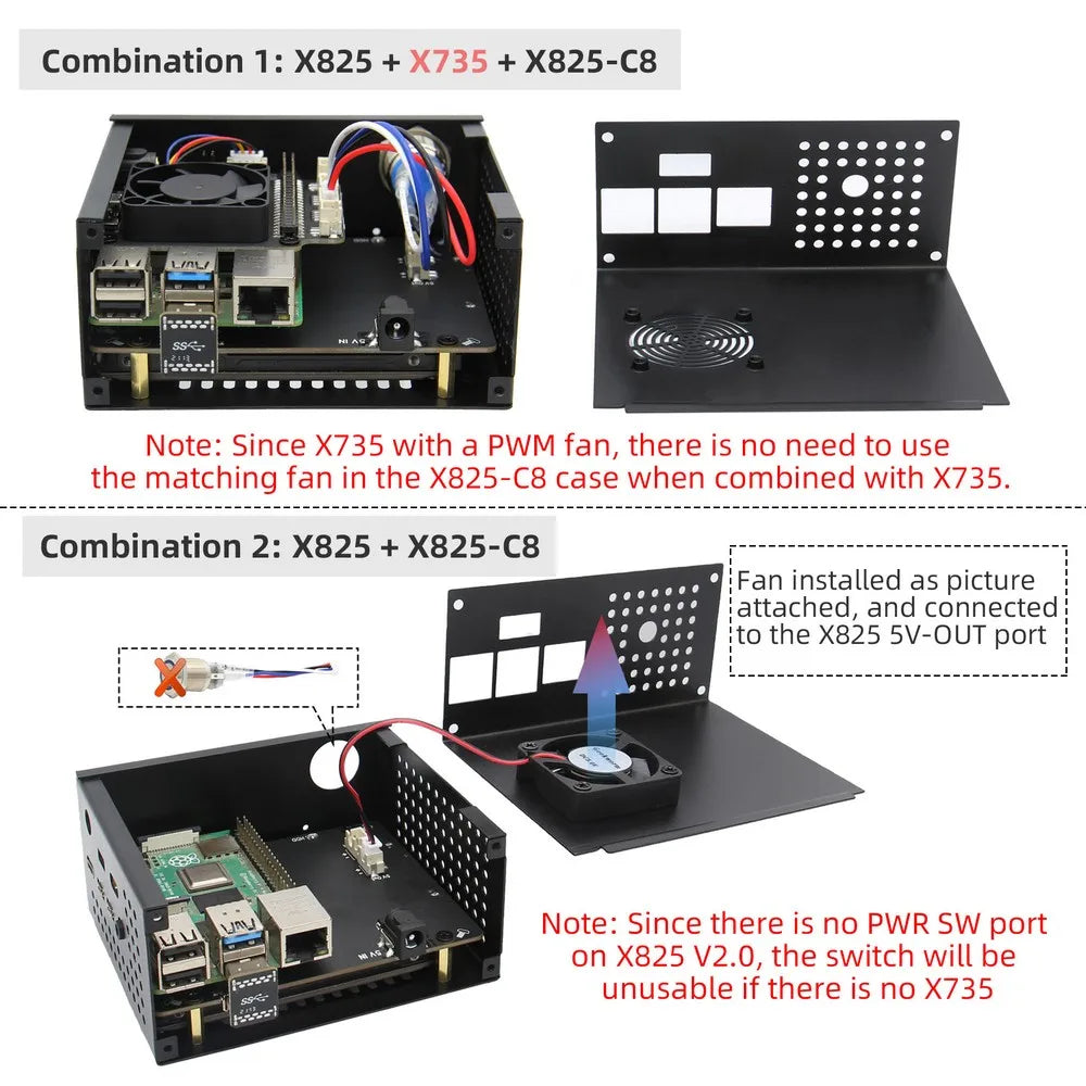 Custom Raspberry Pi 2.5 inch SATA HDD/SSD Shield, X825 V2.0 Storage Expansion Board for Raspberry Pi 4 Model B Manufacturer