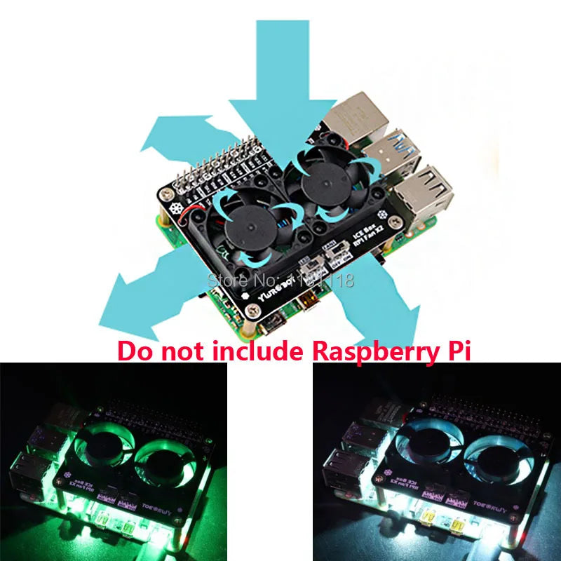 Custom Raspberry Pi 4B/3B+/3B Cooling GPOI LED Fan Manufacturer