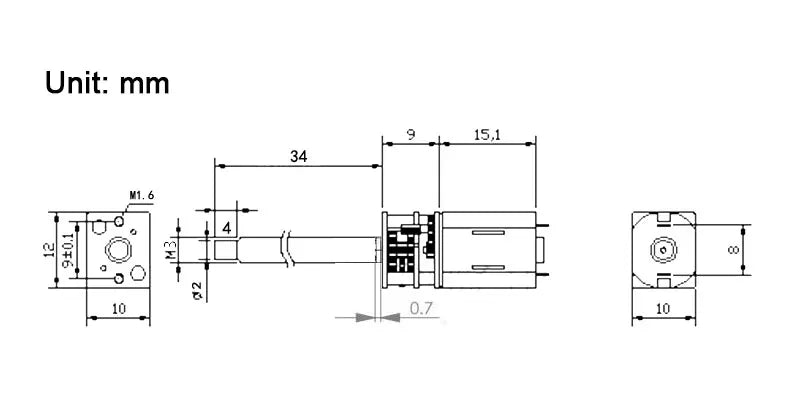 Custom DC 3V 6V 12V GA12-N20-M3*34 Micro Gear Motor Reduction Gear Motors With Metal Gearbox Wheel 30 60 100 200 300 500 1000 2000rpm Manufacturer