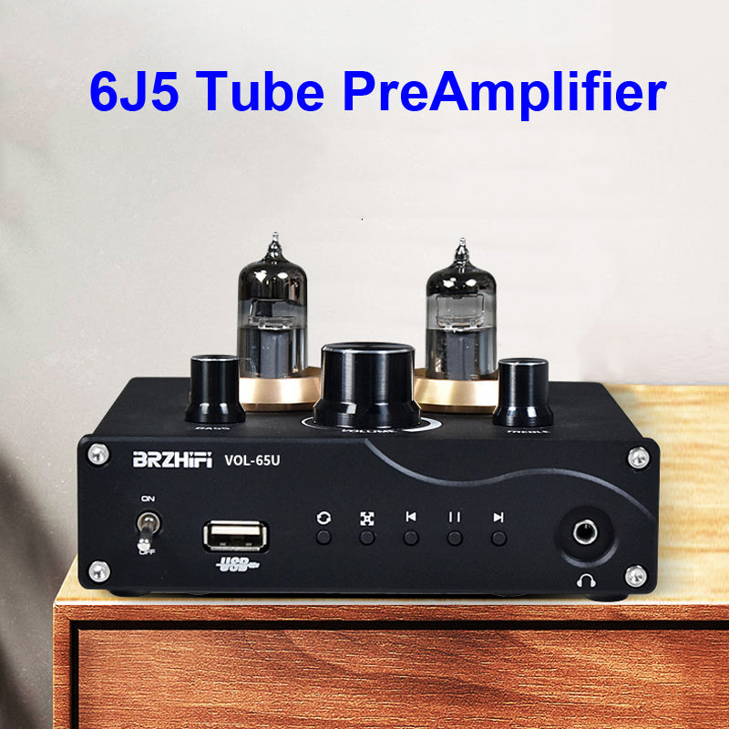 6J5 Vacuum NE5532 Tube Preamp Headphone Amplifier HiFi Stereo Preamplifier APTX ES9023 Home Theater Pre AMP pcb assembly