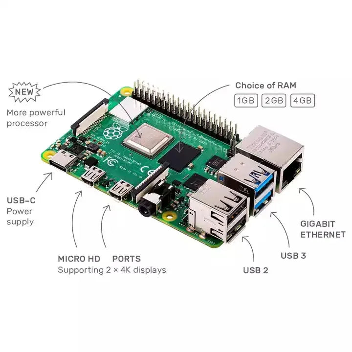 Custom Promotion! 100% Original Raspberry Pi 4 4GB Model B 1/2/4/8GB RAM Newest Than raspberry pi 3 b 3b computer Manufacturer