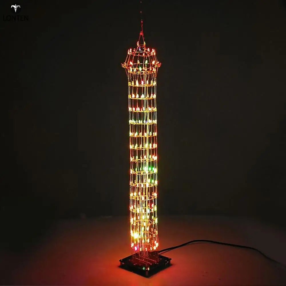 Custom Lonten DIY Colorful LED Display Lamp Infrared Remote Control DIY Welding Light Kits DIY Lamp Brain-training Toy - Macao Tower Manufacturer