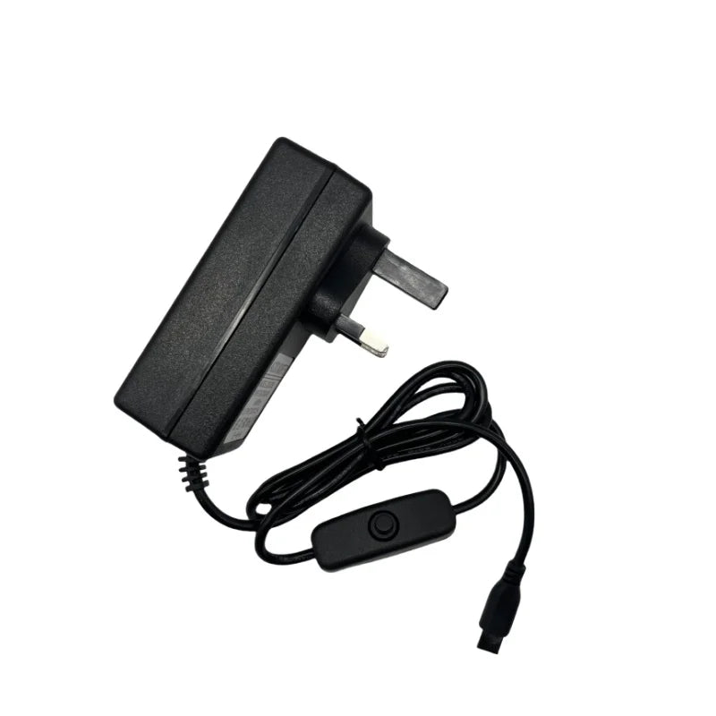 Raspberry Pi 5 5.1V 5A PD 27W USB-C Charger with EU/US/UK Plug for Raspberry Pi 5/4B