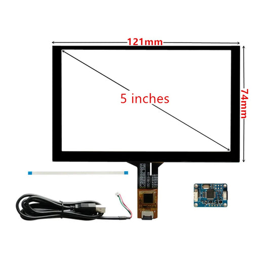 Custom 5 Inch 120mm*74mm GT911 Raspberry Pi High Compatibility Universal Capacitive Digitizer Touch Screen Panel Glass Manufacturer