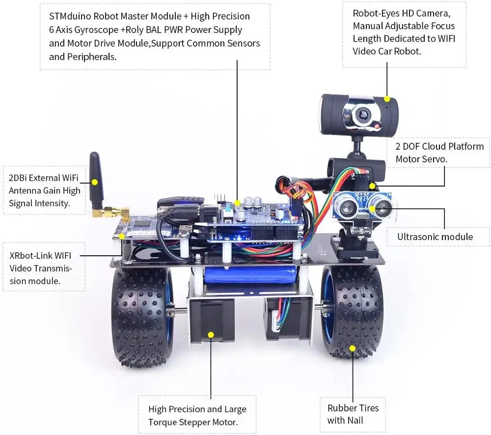 Custom Custom 2-Wheel Self-Balancing Robot car kit, WiFi Smart Robot car with 2-DOF Hd Camera Android/iOS APP PC Remote Control Manufacturer