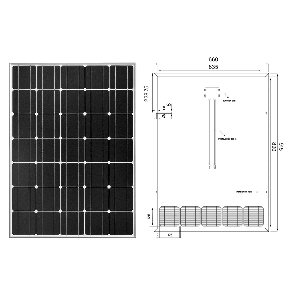 Custom 100W 200W Glass Solar Panel Monocrystalline Cell Photovoltaic Panels Solar System Kit Manufacturer