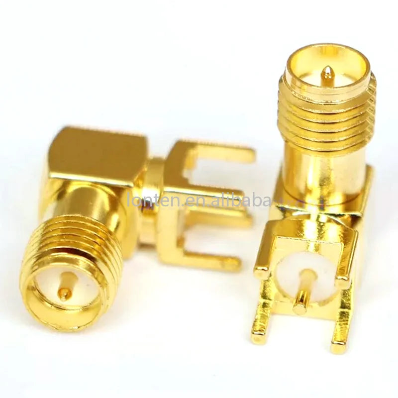Custom 10PCS SMA male Thru Hole plug Right Angle 90 DEGREE SMA-KWE PCB Mount connector RF adapter Manufacturer