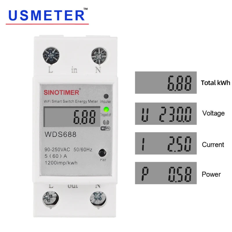 Custom NewElectronic Component Digital Electric Consumption KWh Din Rail Smart  Meter WiFi Power Meter Watt Remote Switch Control Monit Manufacturer