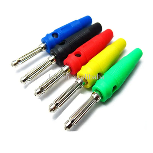 Custom 5Pcs 4mm Male 32A High Current Screw Solderless Stackable Banana Plug Connector Manufacturer