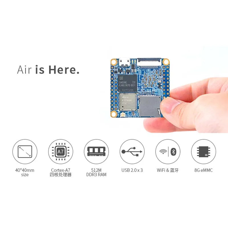 Custom NanoPi NEO Air 512 mb RAM WIFI &amp 8 gb/32 gb eMMC Allwinner H3 Quad-core Cortex-A7 Custom PCB oem android pcba motherboard Manufacturer