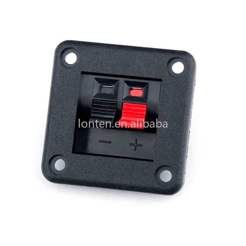 Custom 2PCS 2 Positions 4 Poles Connector Terminal Push In Jack Spring Load Audio Speaker Terminal Breadboard Clip Manufacturer