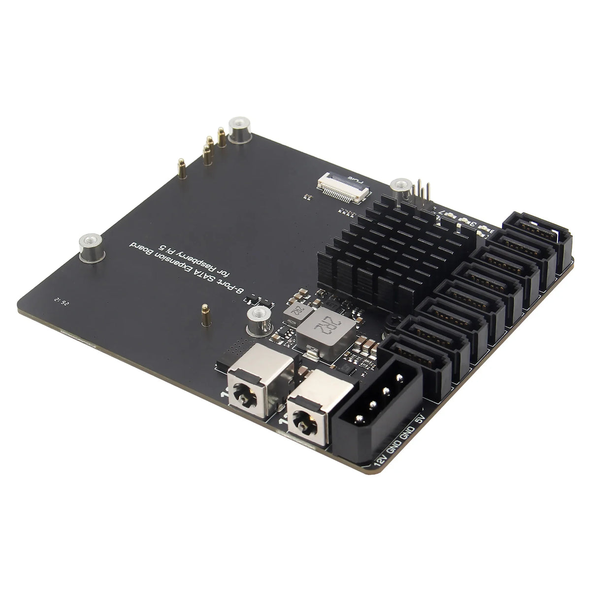 X1017 8 Port SATA Expansion Board with Dual Power Input for Raspberry Pi 5