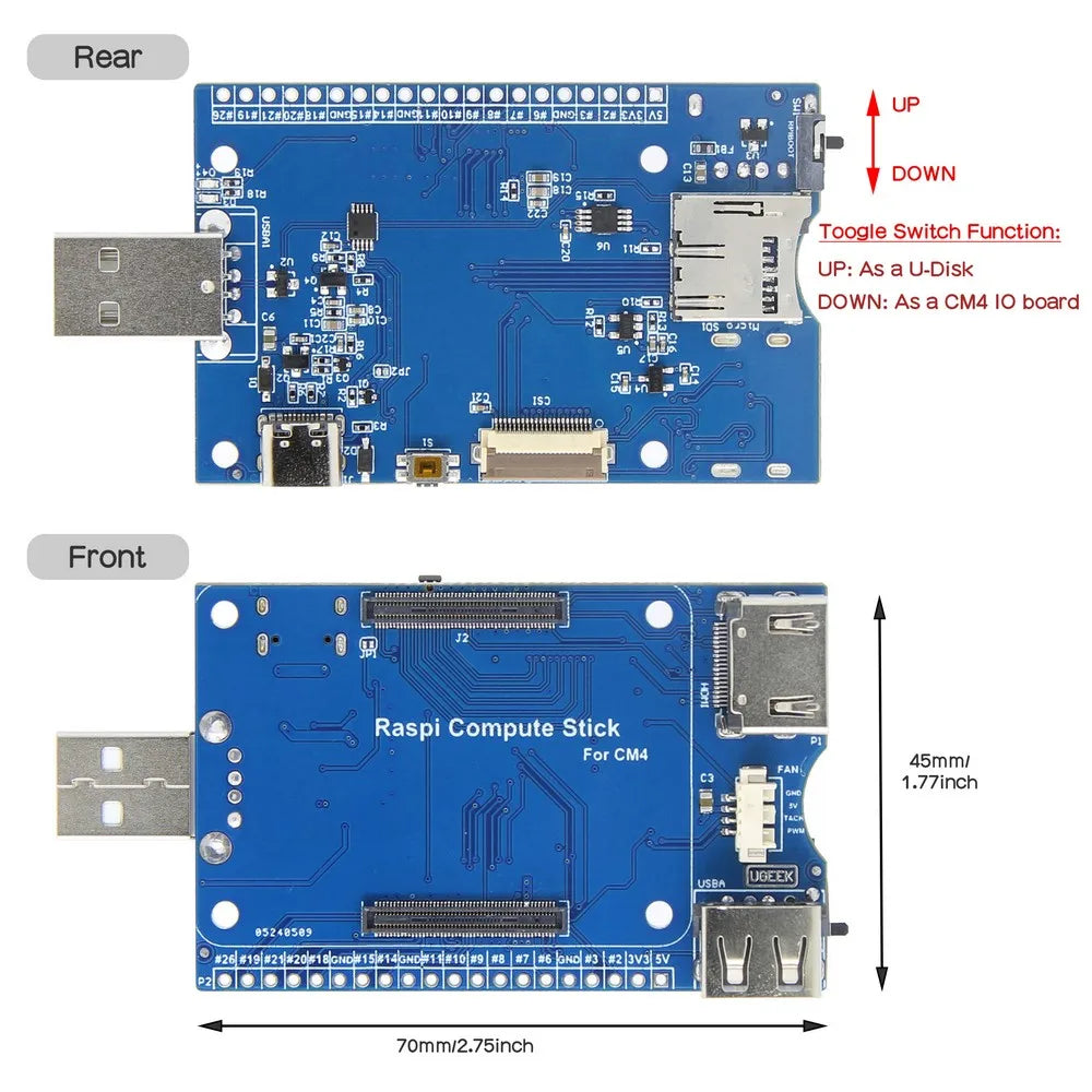 Custom Raspberry Pi CM4 IO Board Stick with Heatsink for Raspberry Pi Compute Module 4 Manufacturer