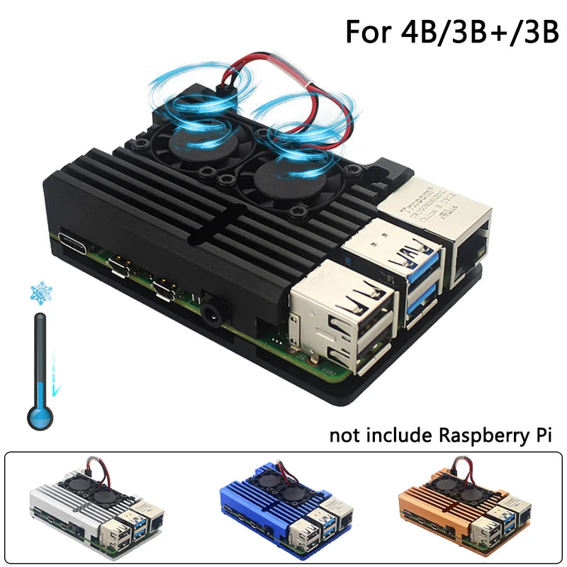 Custom Newest Latest Raspberry Pi 5 case Aluminum Alloy Shell Enclosure Cooling Fan raspberry case for Raspberry Pi 4 5 armor case Manufacturer