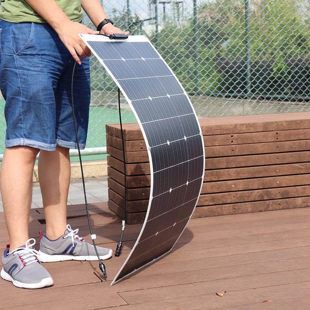 Custom 100W 18V High-efficiency Solar Panel Monocrystalline Cell Flexible Panel Solar System Kit Paneles Solares 12V Battery Charger Manufacturer