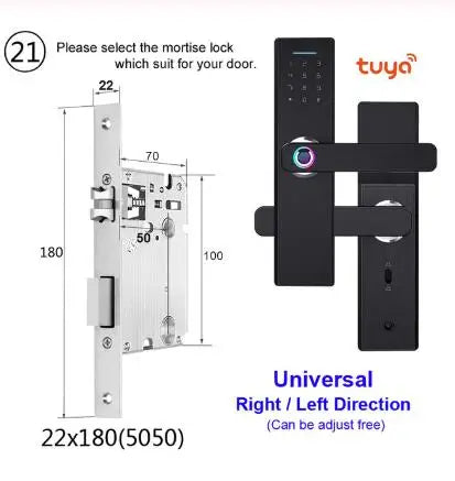 Custom Wifi Electronic Door Smart  Lock With Tuya APP Remotely  Biometric Fingerprint  Smart Card Password tuya smart lock Manufacturer