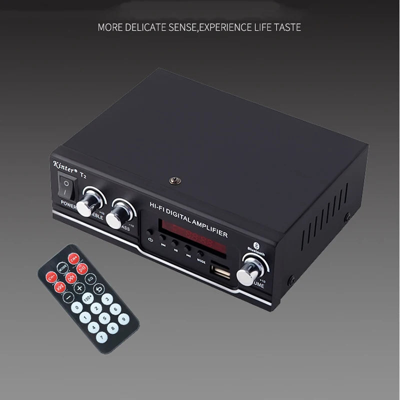 Custom 2*60W FM Mp3 Player Audio Power AMP -Compatible Equalizer HiFi Class D Digital Decoder Home Car Amplifier AC90-240V pcb assembly Manufacturer