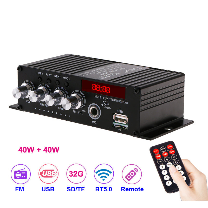 2*50W FM Radio Mp3 Player Audio Power Amplifier Stereo Equalizer HiFi Karaoke Digital Mp3 Decoder Music AMP amplifier board Customize