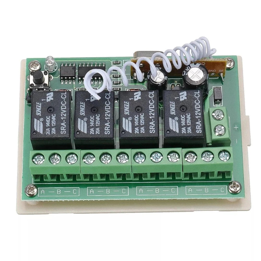 Custom 12V 4CH Channel 433Mhz Wireless Remote Control Switch Integrated Circuit With 2 Transmitter DIY Replace Parts Tool Kits Manufacturer