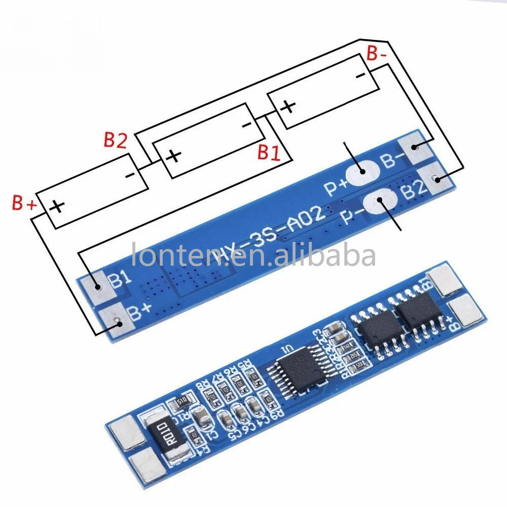 Custom 3S 12V 8A  Li-ion 18650 Lithium Battery Charger Protection Board  11.1V 12.6V  10A BMS Charger Protection Board Manufacturer