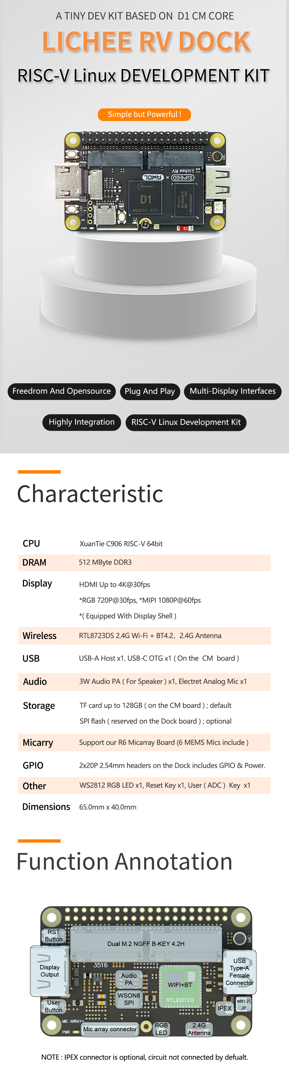 Lichee RV Dock Allwinner D1 Development Board RISC-V Linux Starter Kit Custom PCB pcba car internet pcba pcba stencil customize