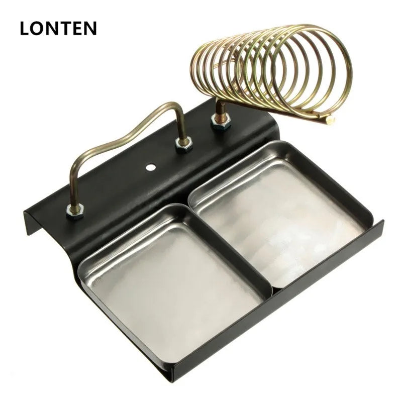 Custom Lonten Double Metal Base Soldering Iron Gun Holder Stand Mount Support Station + Sponge Manufacturer