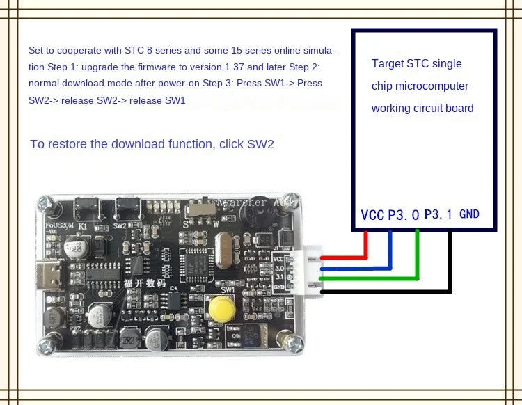 Custom Custom STC MCU offline download, burn and write programmer for mass production without cold start applicable to all STC modules Manufacturer