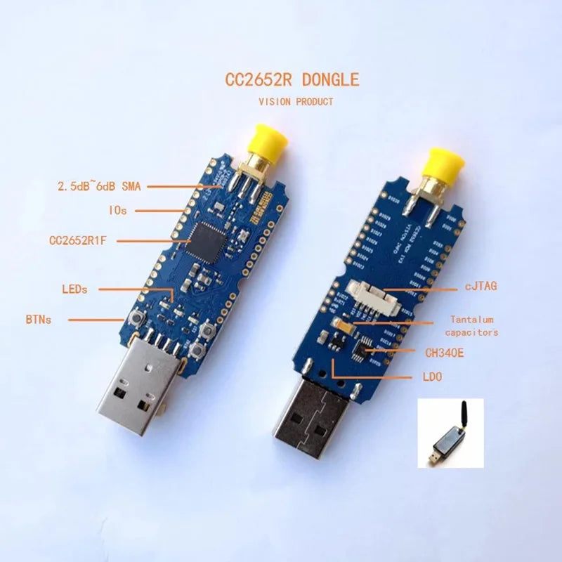 Custom CC2652P CC2652 BLE Simplelink 2.4G Zigbee 2MQTT Thread Home Assistant Coordinator Router CC2652P USB Dongle Stick Manufacturer