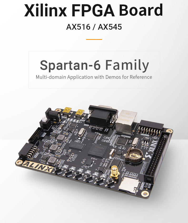 AX516: XILINX Spartan-6  XC6SLX16 FPGA Development Board LX16 DDR3 Gigabit Ethernet Custom PCB full duplex audio pcba