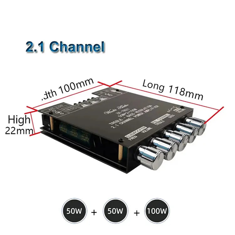Custom 2*50W+100W TPA3116D2 Power Subwoofer Amplifier Board  2.1 Channel Class D TPA3116 Audio Stereo Equalizer Amp Manufacturer
