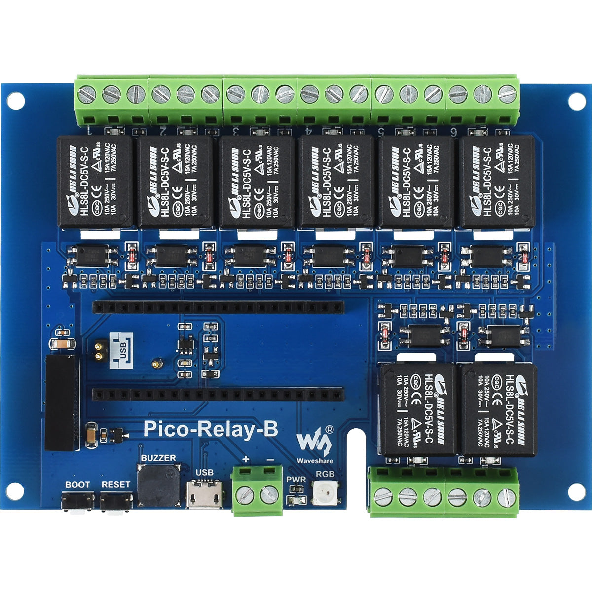 Industrial 8-Channel Relay Module For Raspberry Pi Pico Power Supply Isolation Photocoupler Isolation Custom PCB pcba rc car customize