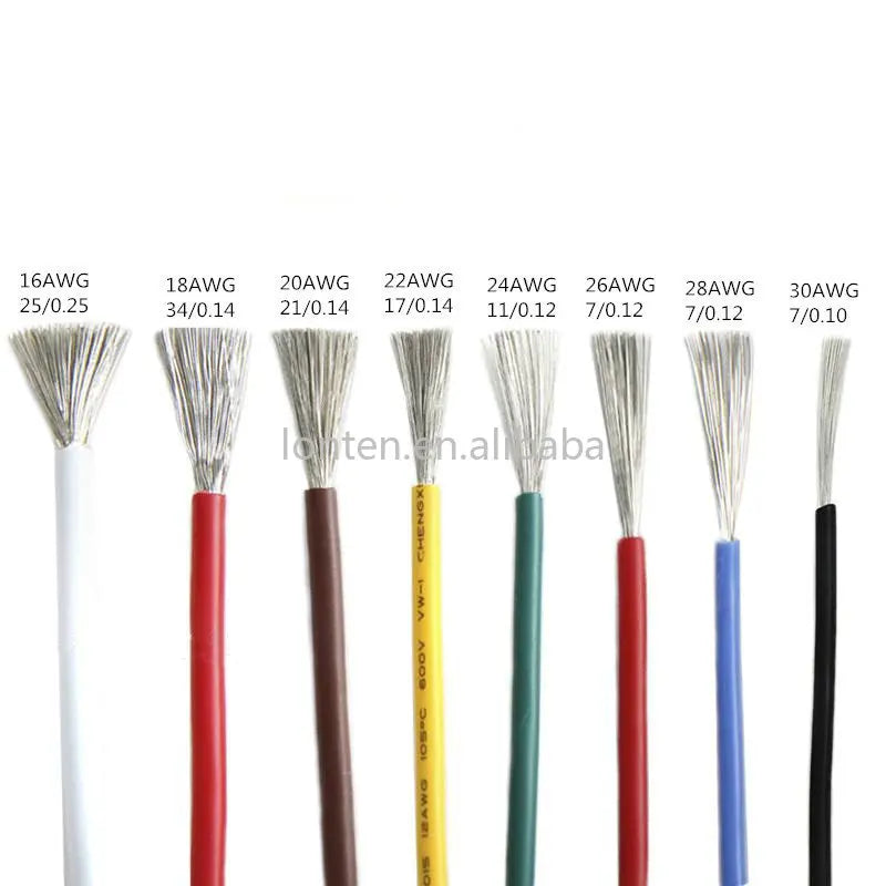 Custom 5 Meters UL1007 PVC electronic cable 1007 wire 20awg 22awg 24awg 26awg 28awg 30awg 1007 20/22/24/26/28AWG Tinned Copper Wire Manufacturer