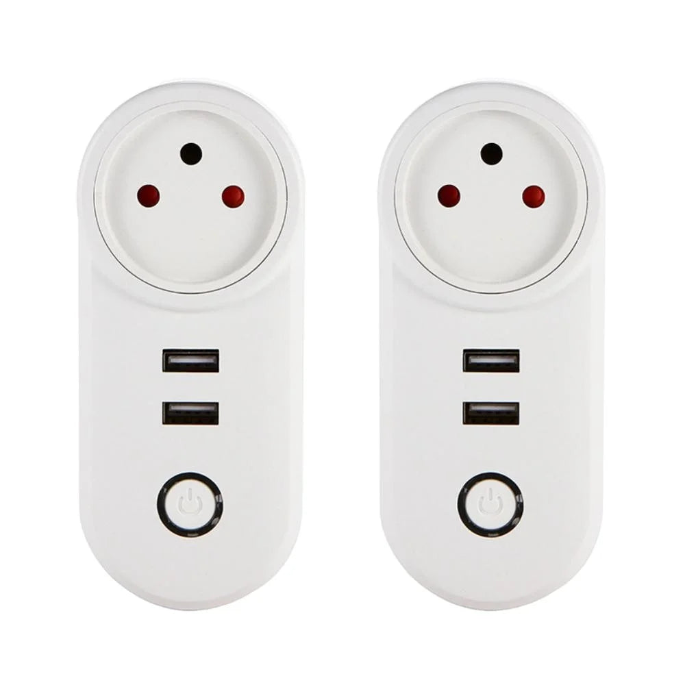 Custom Lonten Smart Plug Wifi Smart Socket Power Monitor EU France Plug Outlet Double USB Works With Google Home Mini Alexa IFTTT Manufacturer