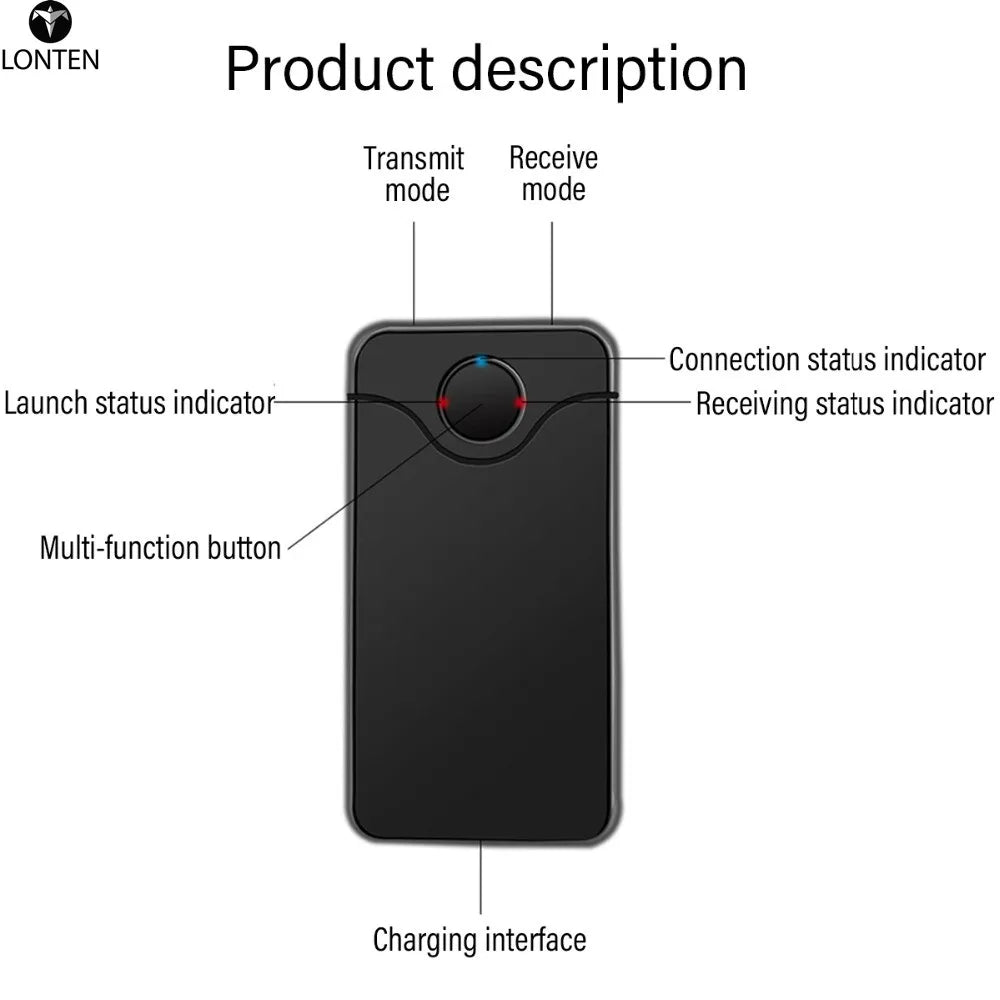 Custom Lonten 2 IN 1 Wireless wireless Receiver Transmitter 3.5MM Port Stereo o Adapter for Mobile Phone Manufacturer