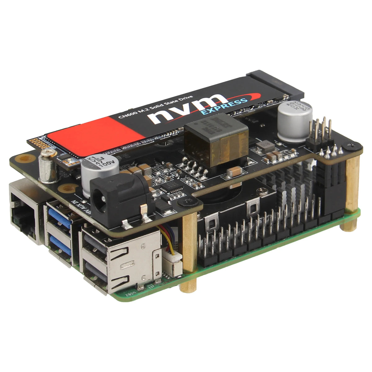 Custom  X1012 POE NVME Shield | POE HAT for Raspberry Pi 5