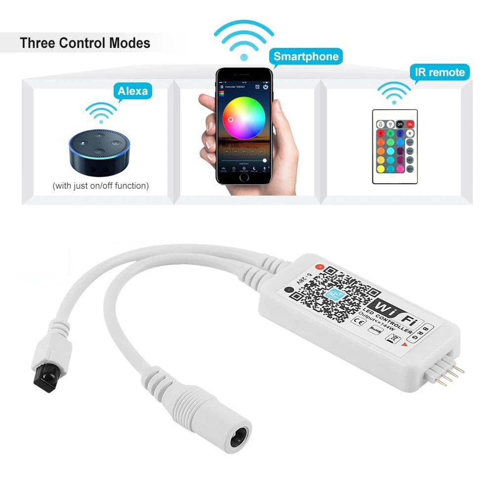 Custom Lonten DC5-28V MINI WIFI RGB Strip Controller Music Controller By Amazon Alexa Google Home WIFI Controller For Smart Home Strip Manufacturer