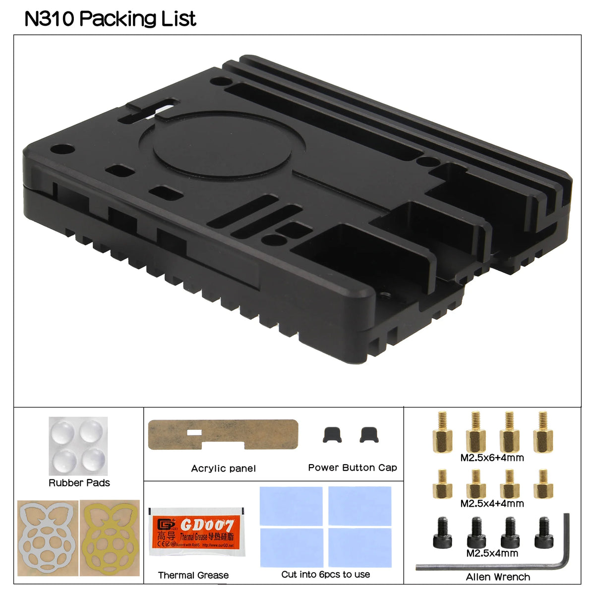 Custom  Raspberry Pi 5 Ultra-Thin CNC Aluminum Alloy Passive Cooling Case (N310)