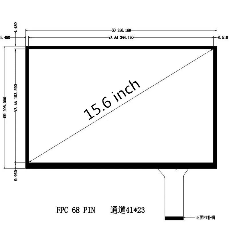 Custom 15.6inch capacitive touch screen linux WIN7 8 10 and Android system USB Plug and Play Touch Screen Overlay Panel 10 Points Touch Manufacturer