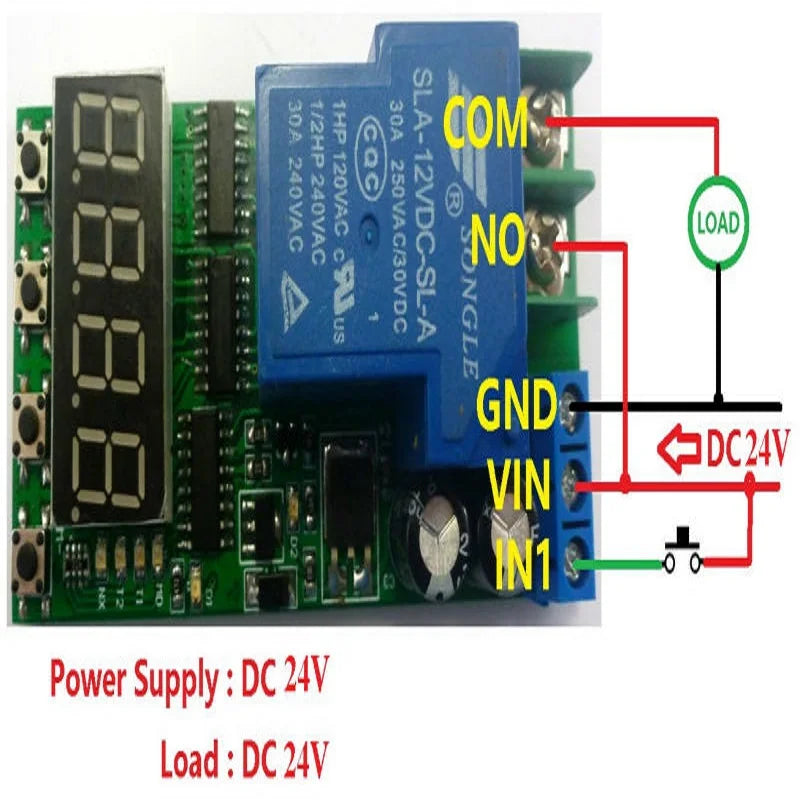 Custom OEM IO23C01_24V DC 24V 30A Multifunction Timer Delay Relay Module High Power On/Off Adjustable for PLC Motor LED Pump Manufacturer