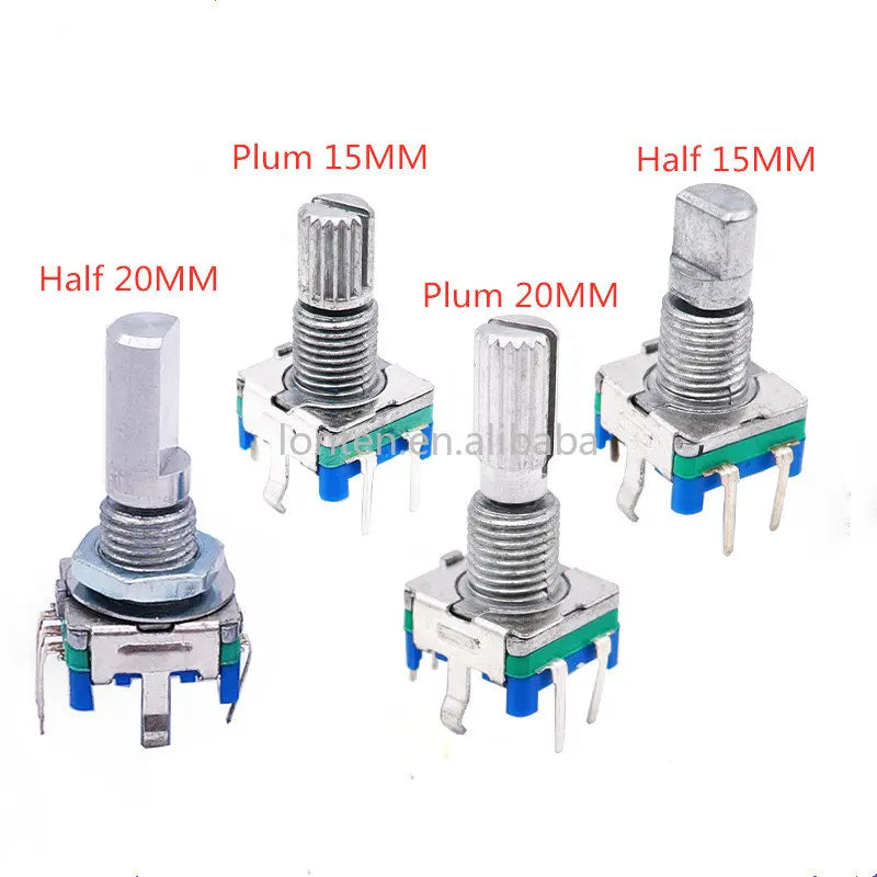 Custom 5PCS/Lot Ec11 Rotary Encoder Switch 15/20mm Plum Blossom Handle Half Shaft 20 Bit Pulse Digital Signal Potentiometer Manufacturer