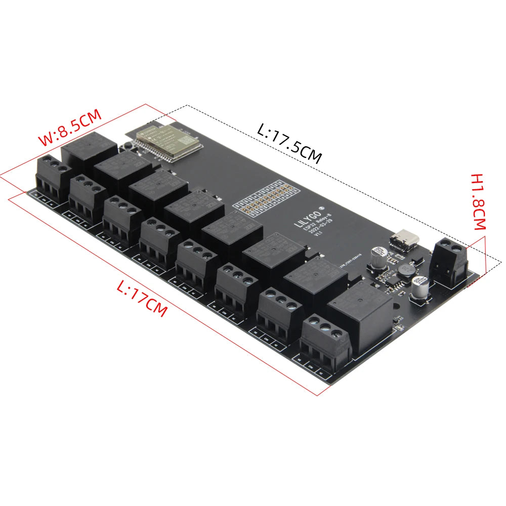 Custom T-Relay 5V 8 Channel Relay Module ESP32 Wireless Development Board WIFI BT With Optocoupler Isolation For Arduin0 Manufacturer