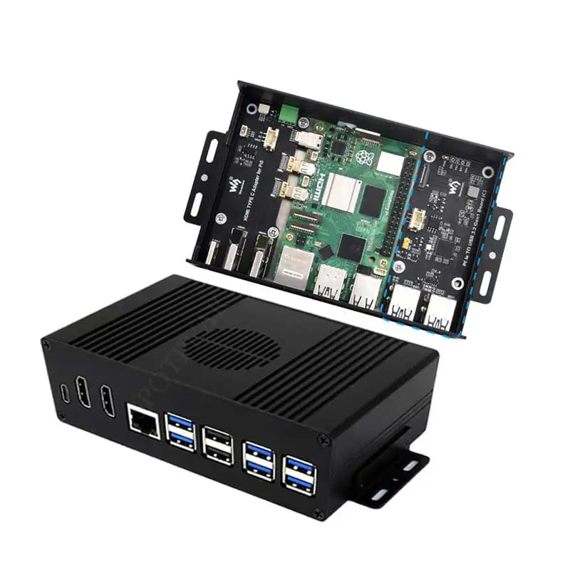 Raspberry Pi 5 Module-BOX-B Box Case Kit-PCIe to USB3.2 Hub with All Ports to Pi's USB Side