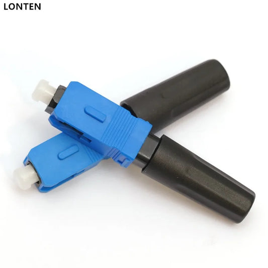 Custom 100PCS FTTH SC UPC 3M Type single-mode fiber optic quick connector SC FTTH Fiber Fast Connector SC PC Connector Manufacturer