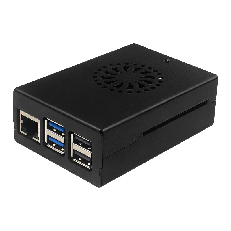 Raspberry Pi 5 Aluminum Alloy Case Black Optional Active Cooler Speed Adjustable PWN Fan PD 27W Power Supply