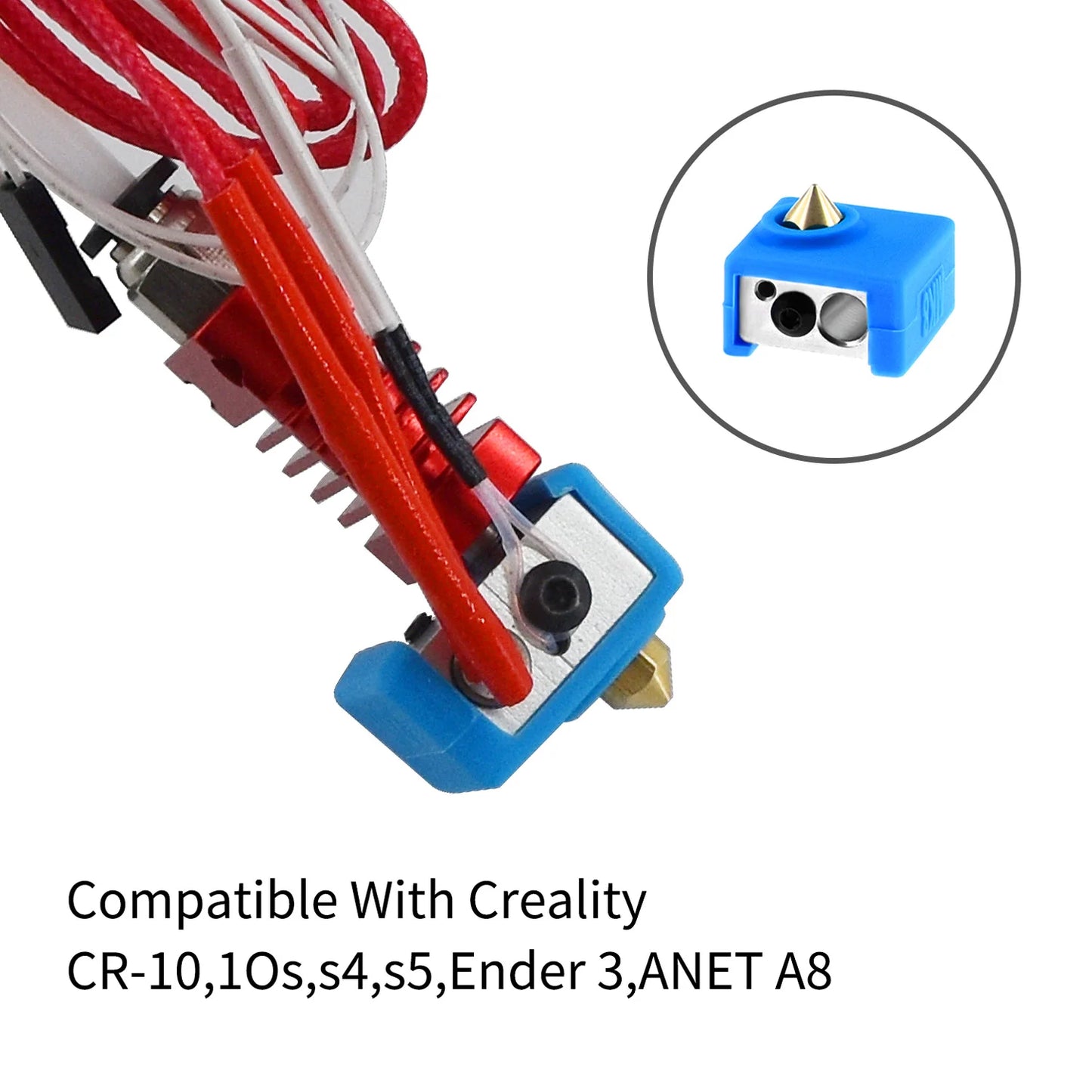 Custom 1-5Pcs 3D Printer MK8 Protective Silicone Sock Cover Case for Ender 3 Heater Block of CR10,10S,S4,S5 Anet A8 MK7/MK8/MK9 Hotend Manufacturer